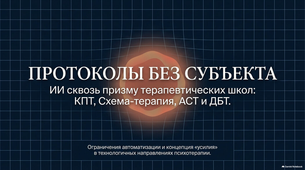 Протоколы без субъекта что КПТ схема терапия АСТ и ДБТ говорят об ИИ терапевте